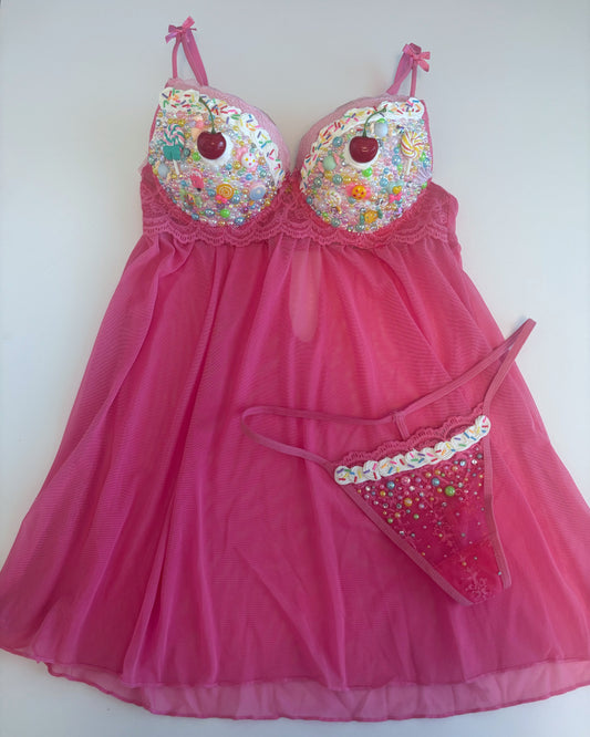 Sample Sale Candy Babydoll + G String