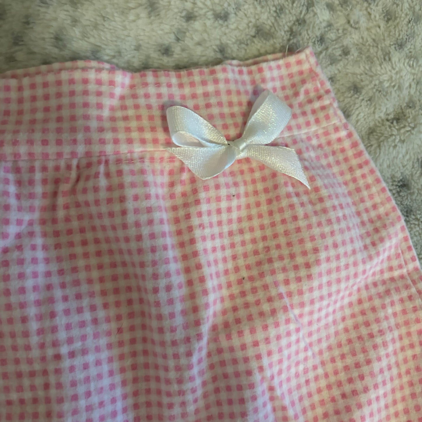 pink gingham bow skirt