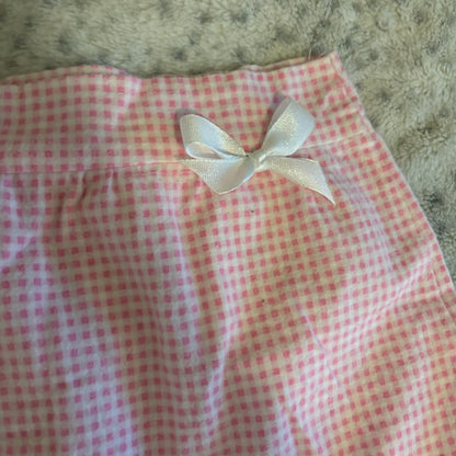 pink gingham bow skirt
