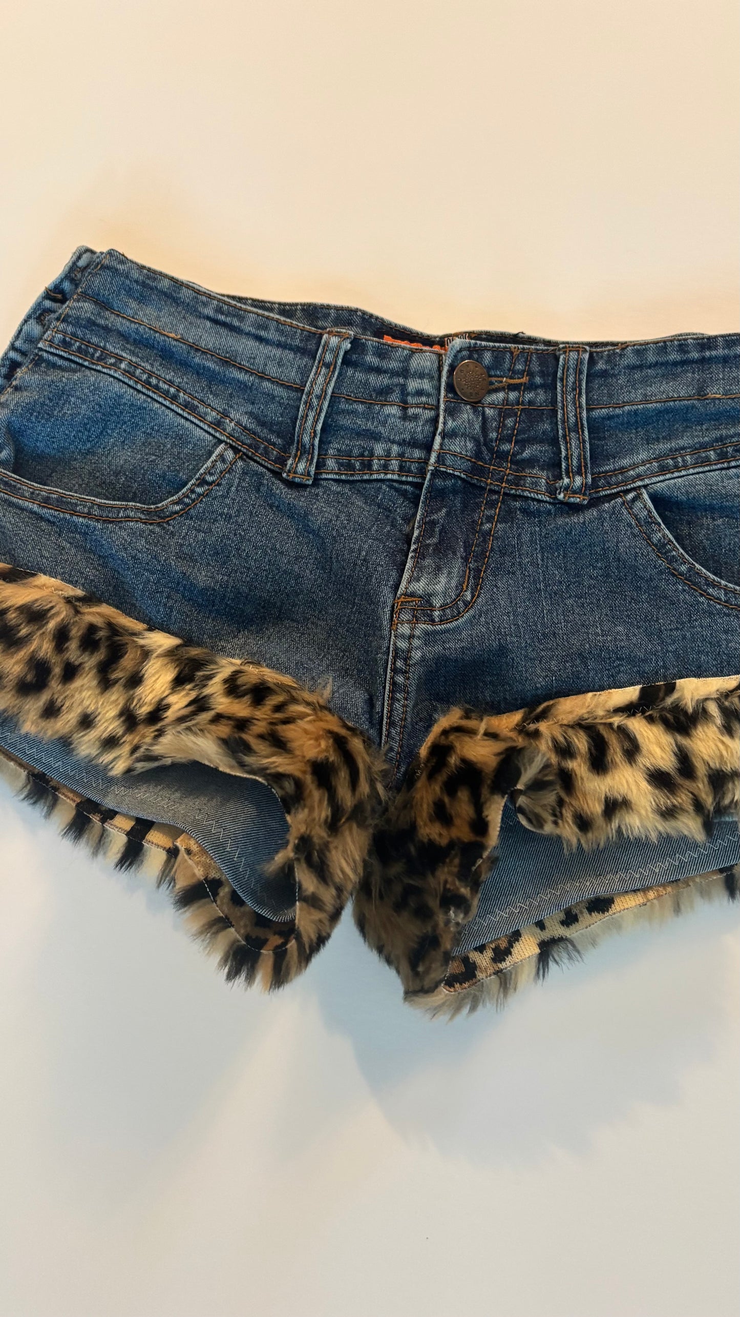 Cheetah Fur Mini Shorts