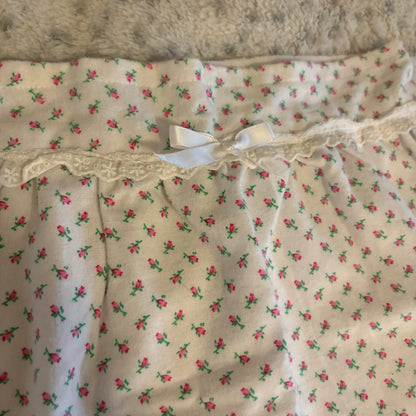 white floral bow lace skirt