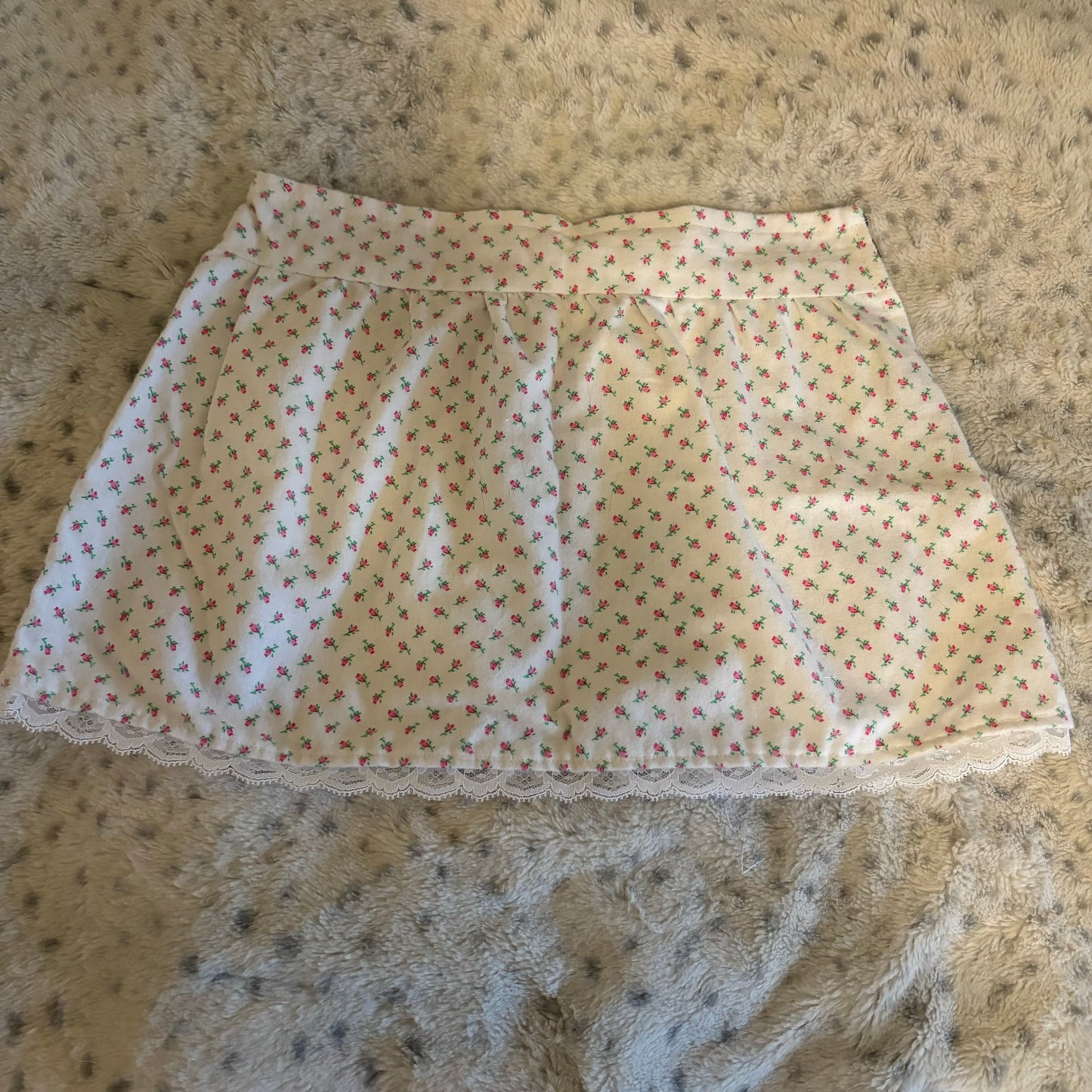 white floral bow lace skirt