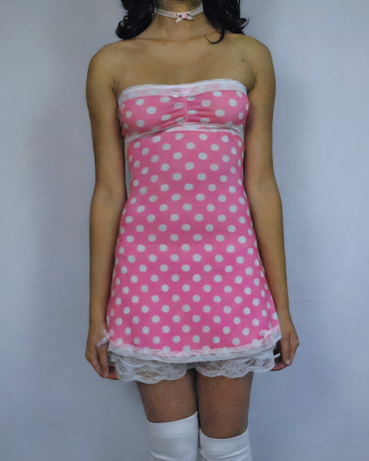 Bubblegum Polka Dot Mini Dress