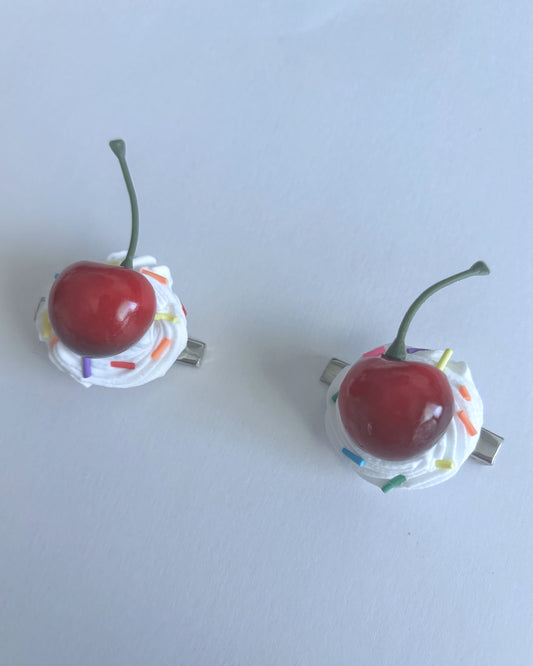 Cherry Frosting Hair Clips Set